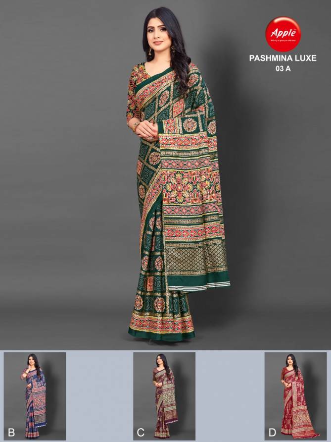 Apple Pashmina Luxe 03 Winter Wear Wholesale Pashmina Saree
